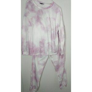 PRETTYGARDEN Womens Sz XL Purple Tie Dye 2 Piece Pajamas Set Long Sleeve